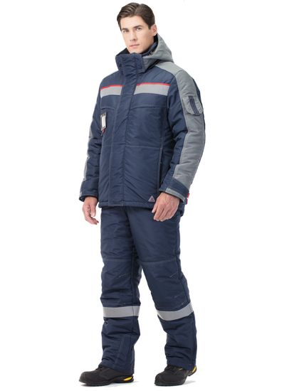 Костюм зимний "Линкор" полукомбинезон (синий/св.серый)