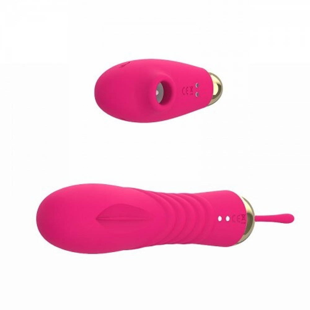 Виброяйцо с клиторальной стимуляцией и подогревом на беспроводном управлении
