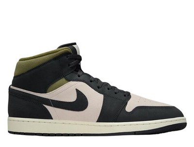 Баскетбольные кроссовки Air Jordan 1 Mid SE Black and Green Shoes