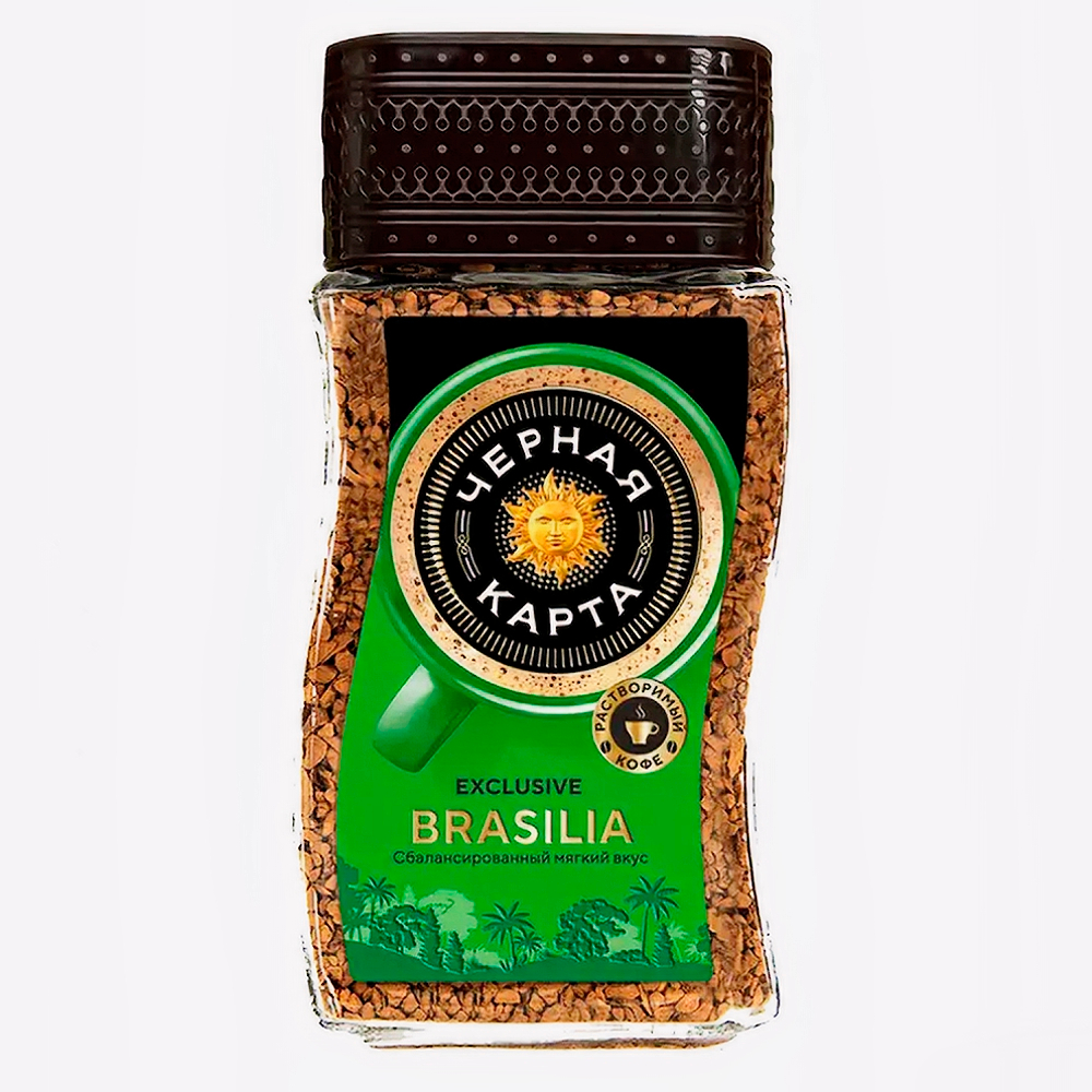 Кофе растворимый ЧЕРНАЯ КАРТА Exclusive Brasilia (СБан) 95г