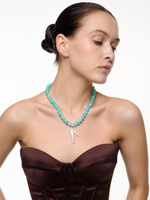 Чокер "Sea pearl cross blue" Silver