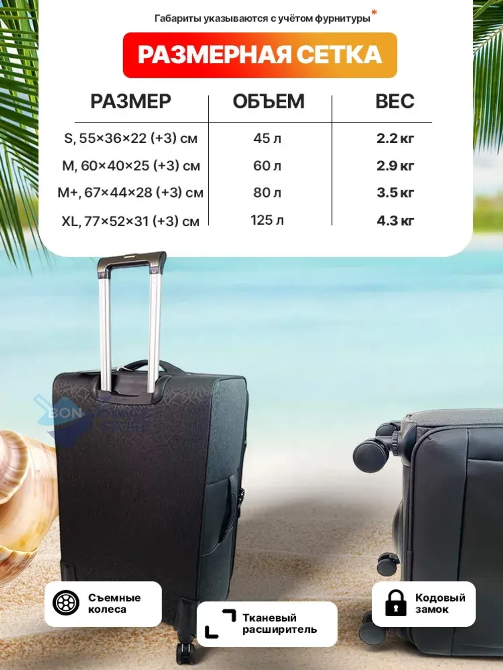 Средний тканевый чемодан Impreza 832, Темно-синий, M