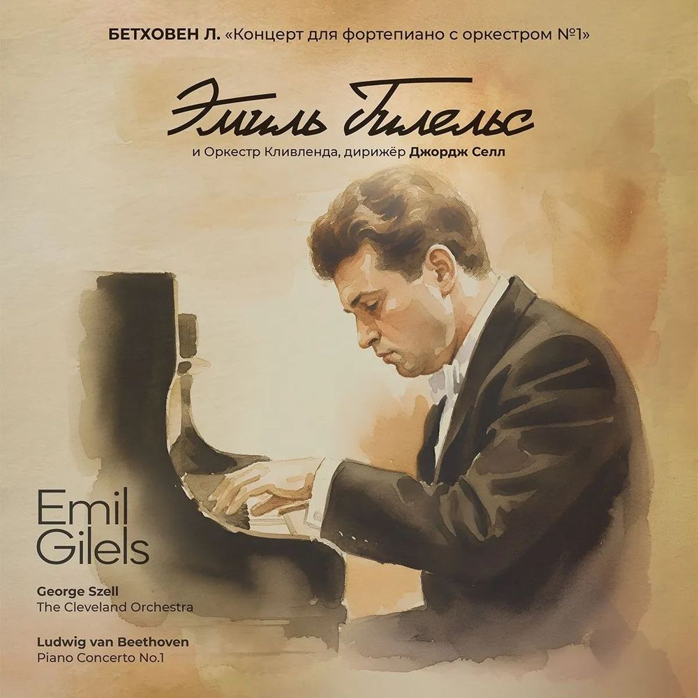 Бетховен "Концерт для фортепиано с оркестром №1" исп. Эмиль Гилельс и Оркестр Кливленда под управлением Джорджа Селла (LP) Новая запечатанная виниловая пластинка
