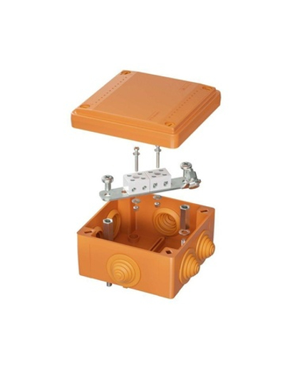 Коробка ответвительная FS 100х100х50мм 4р 450В 6А 4кв.мм с каб. вводами и клеммн. IP55 пластик. DKC FSB11404