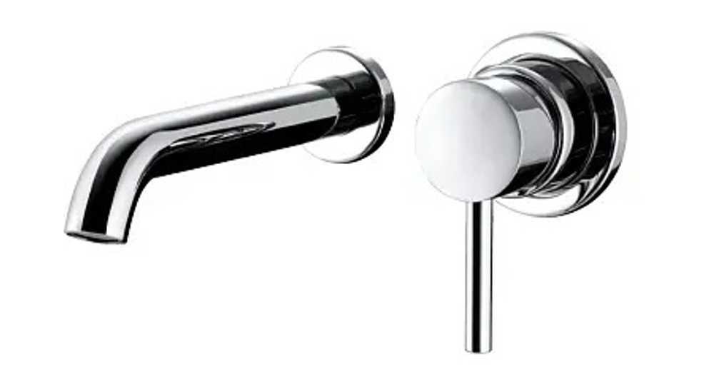 Bossini Oki смеситель для раковины, настенный на 2 отверстия, однорычажный, скрытая часть в комплекте, цвет хром
