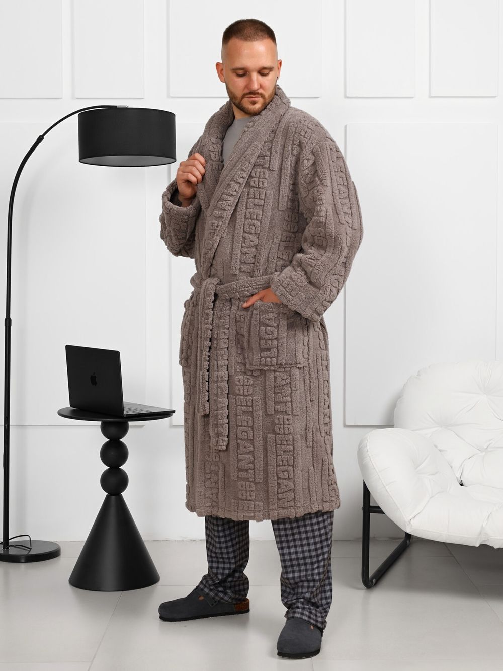 Халат мужской Идеал-3 Виотекс СЕРЫЙ