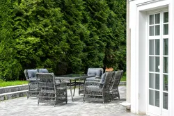 "Цесена" обеденная группа плетеная из искусственного ротанга, цвет графит