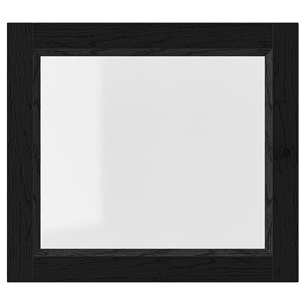 IKEA OXBERG  (ИКЕА ОКСБЕРГ)  -  Стеклянная дверь, черная имитация дуб, 40x35 см