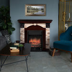 Каминокомплект Real Flame Dublin Rock AO с очагом Fobos Lux Black RC