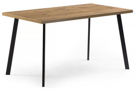 Стол деревянный Woodville Тринити Лофт 140x80 дуб крафт золотой, черный матовый, ножки черные