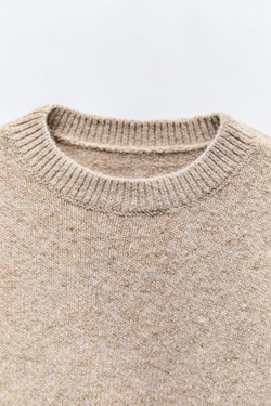 ZARA ТРИКОТАЖНЫЙ СВИТЕР, РЫЖЕВАТО-КОРИЧНЕВЫЙ