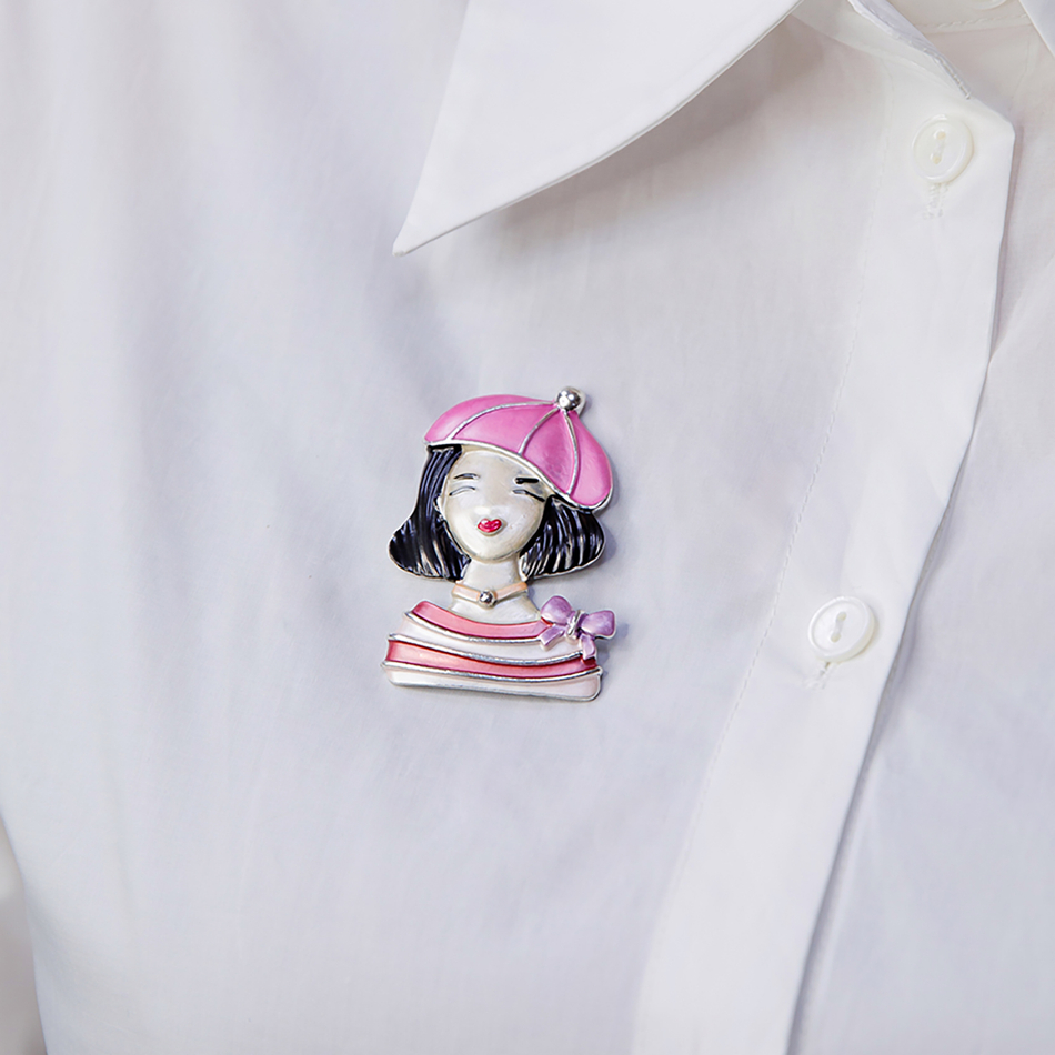 Брошь Shadore Девочка в берете XZ1479.7 R/S