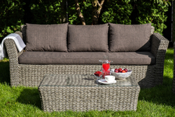 "Капучино" лаунж-зона из искусственного ротанга (гиацинт), цвет серый