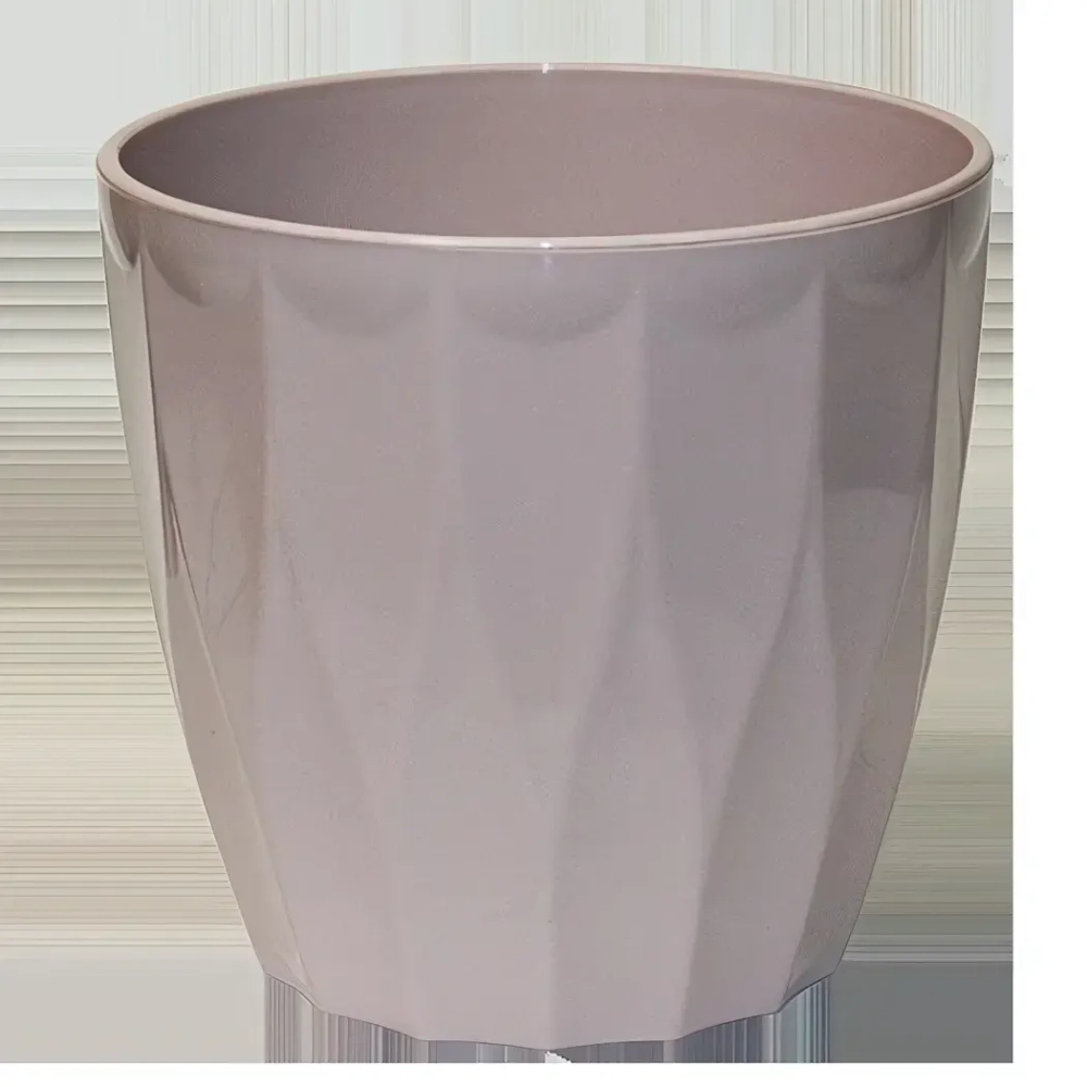Горшок для цветов пластиковый 4,5л d-20см «Флюте» со вставкой бисквитный