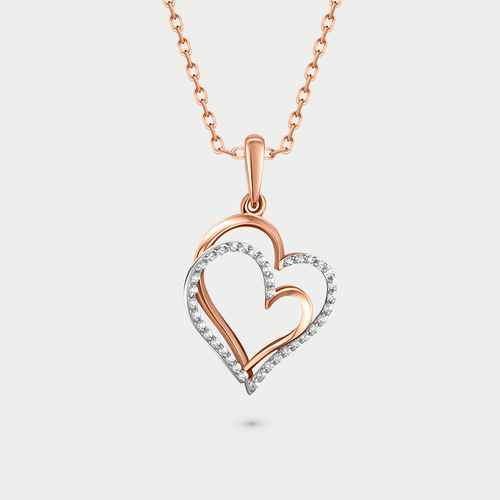 Подвеска женская из розового золота 585 пробы с фианитами (арт. 100128-1102)