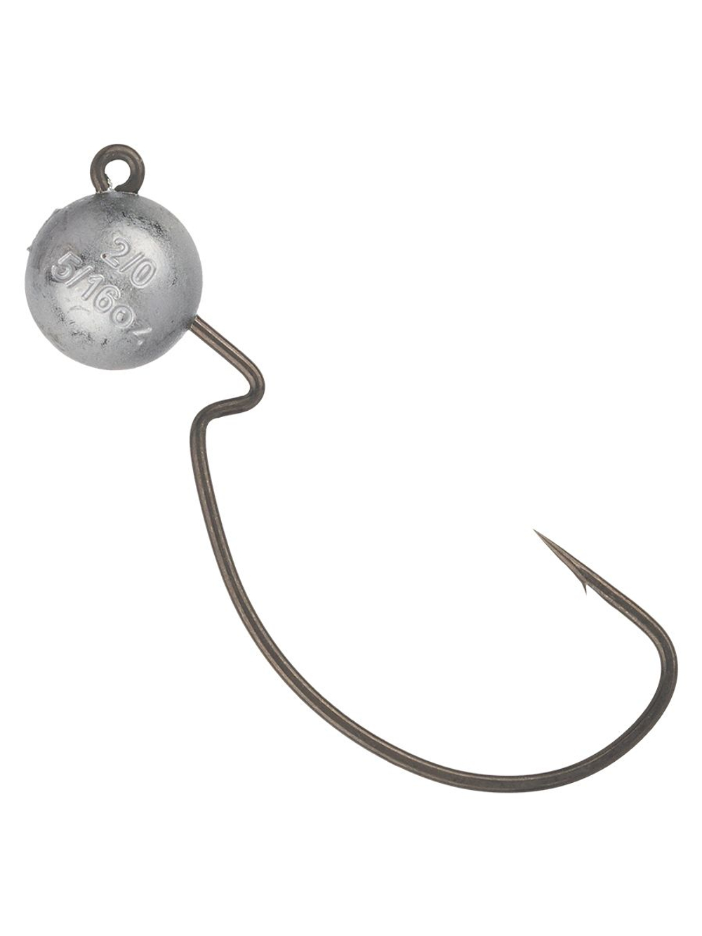 Джиг-головка для рыбалки BKK на офсетном крючке Silent Chaser - 1X - EWG Round Head, размер крючка 2/0, вес 8,75г, 4 шт.