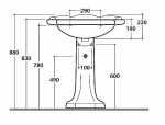 Раковина на пьедестале Globo Paestum 71 3 отверстия, белая