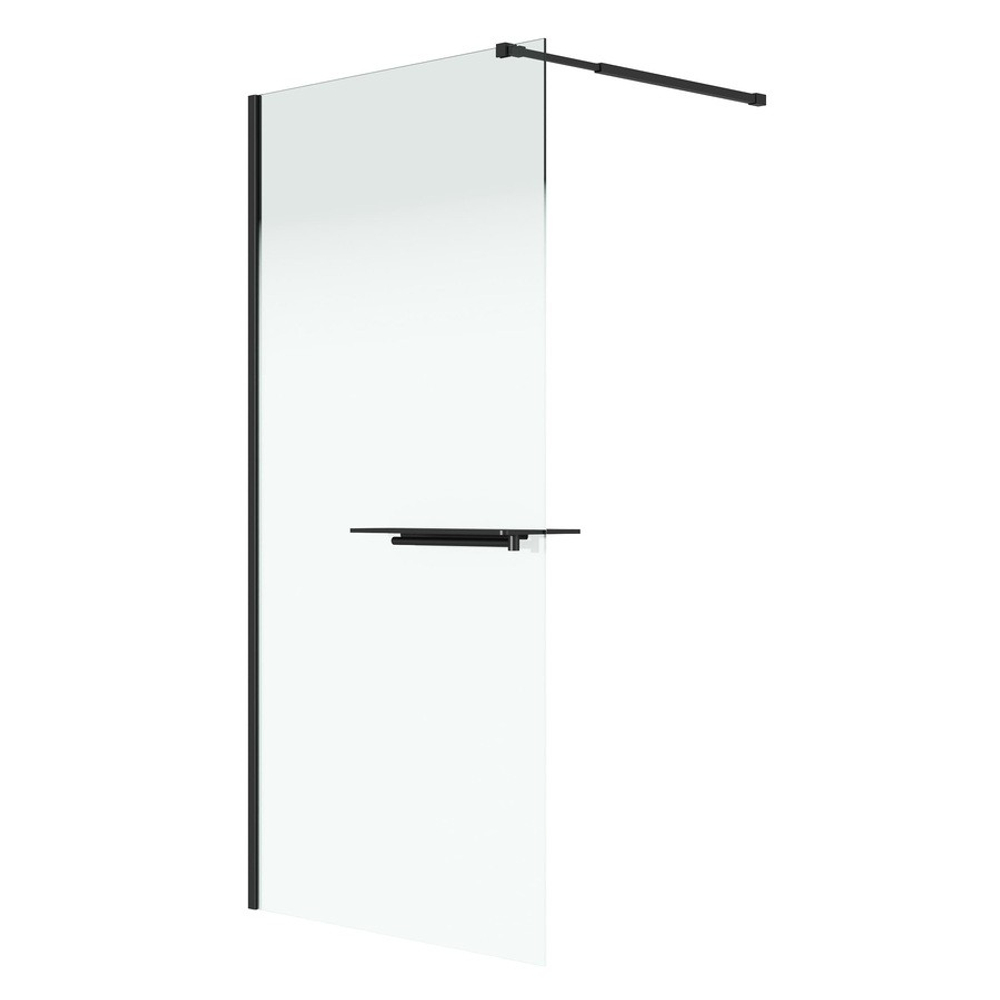 Душевая перегородка Niagara Nova NG-582-12BLACK (120х200) черный матовый,стекло белый градиент,1 место