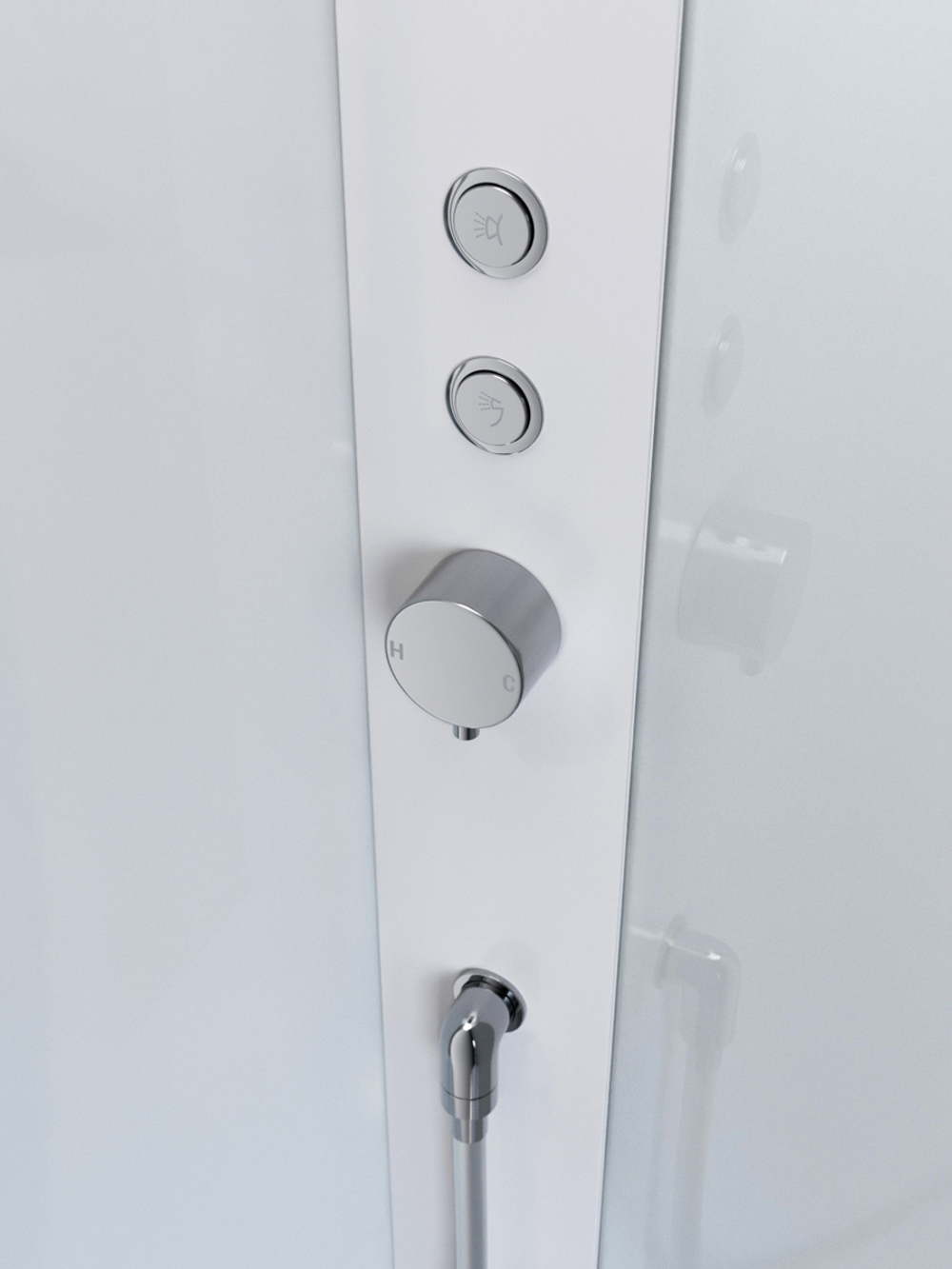 Душевая кабина BelBagno UNO-CAB-A-1-90-C-Cr-Bi-TOP-L, левосторонняя