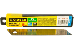 Лезвие "PROFI" сегментированное (18 мм; 15 сегментов) 10 шт. STAYER 0916-S10