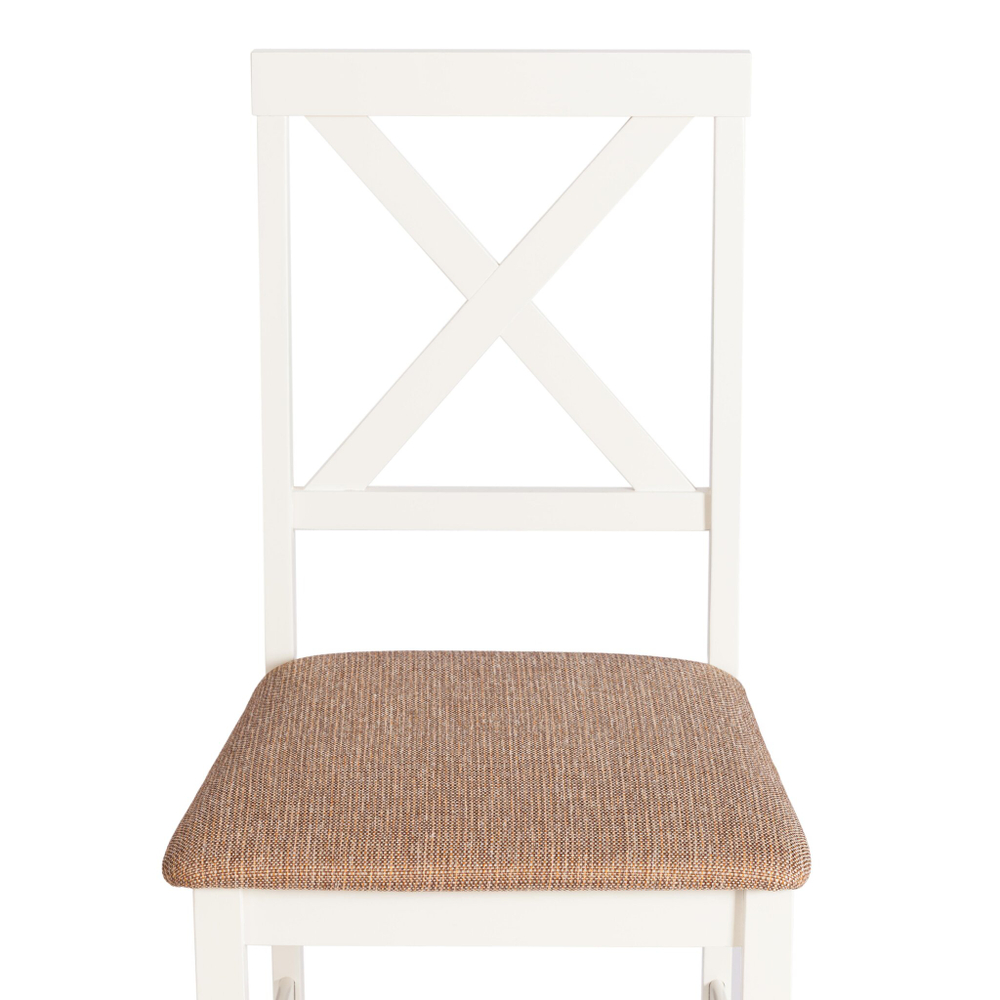 Обеденный комплект Хадсон (стол + 4 стула)/ Hudson Dining Set дерево гевея/мдф, стол: 110х70х75см / стул: 44х42х89см, ivory white (слоновая кость), ткань кор.-зол