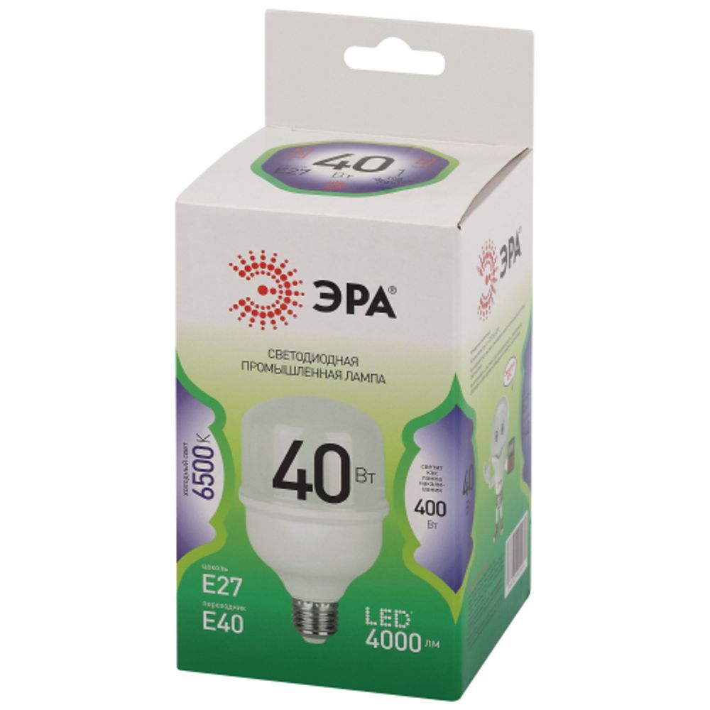 Лампа светодиодная ЭРА GREEN LINE LED POWER T80-40W-865-E27/E40 GL E27/E40 40 Вт колокол холодный свет | Лампы cветодиодные POWER