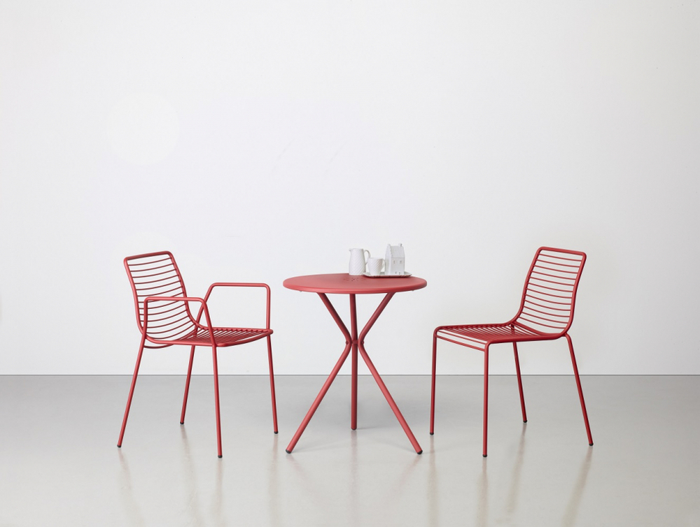 Стол металлический обеденный Scab Design Leo, кирпично-красный