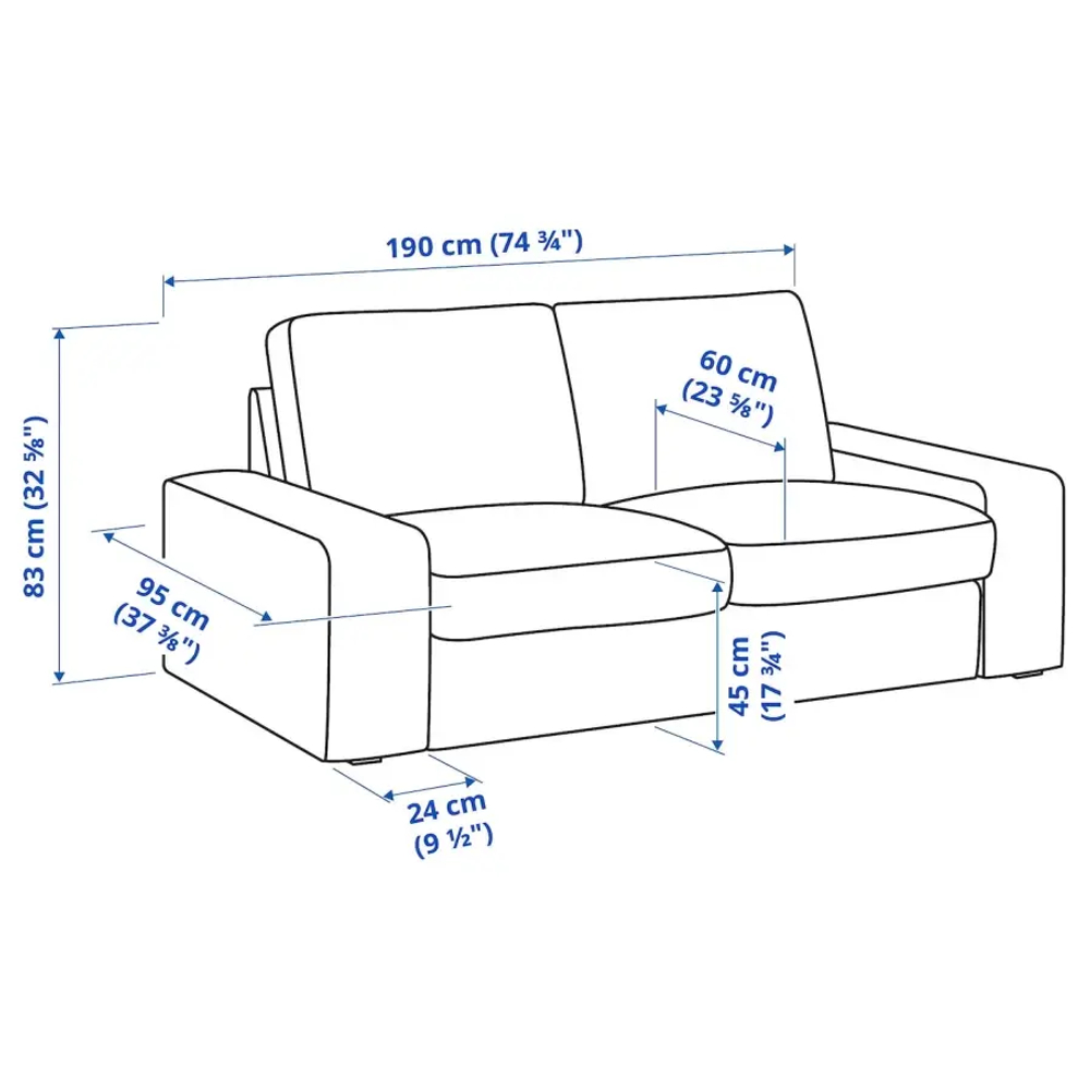 Диван 2-местный - IKEA KIVIK/КИВИК ИКЕА, розовый