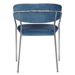 Стул Turin синий вельвет с хромированными ножками