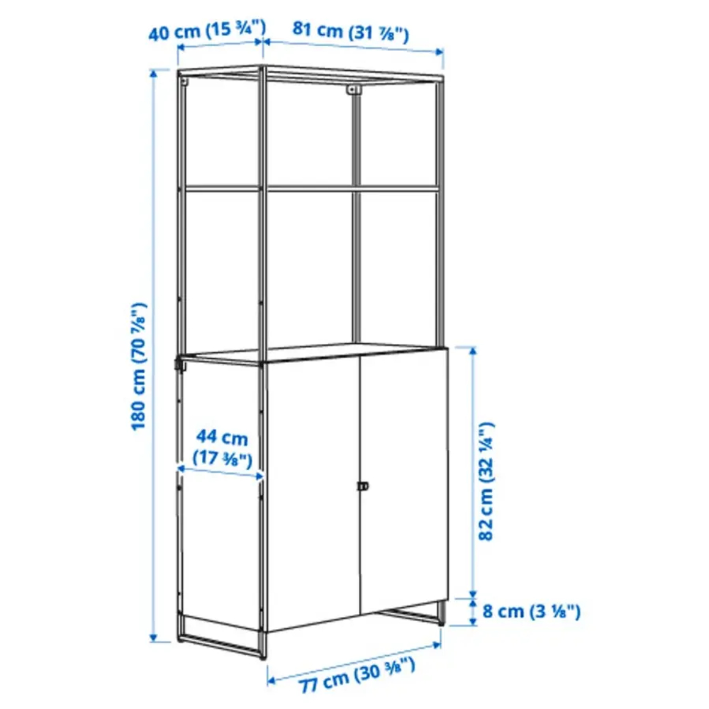 Книжный шкаф - JOSTEIN IKEA/ ЙОСТЕЙН ИКЕА,  180х81 см, белый