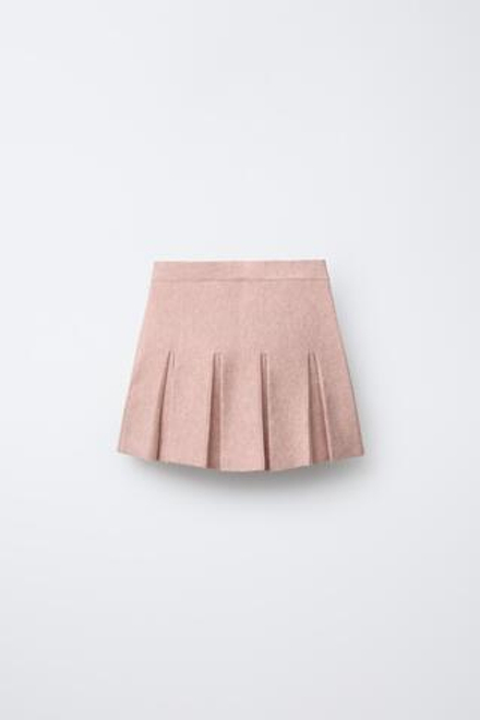 ZARA ТРИКОТАЖНАЯ ЮБКА В СКЛАДКУ, ЦВЕТ РОЗОВОГО ДЕРЕВА