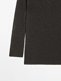 Massimo Dutti Длинный вязаный свитер - Limited Edition, коричневый