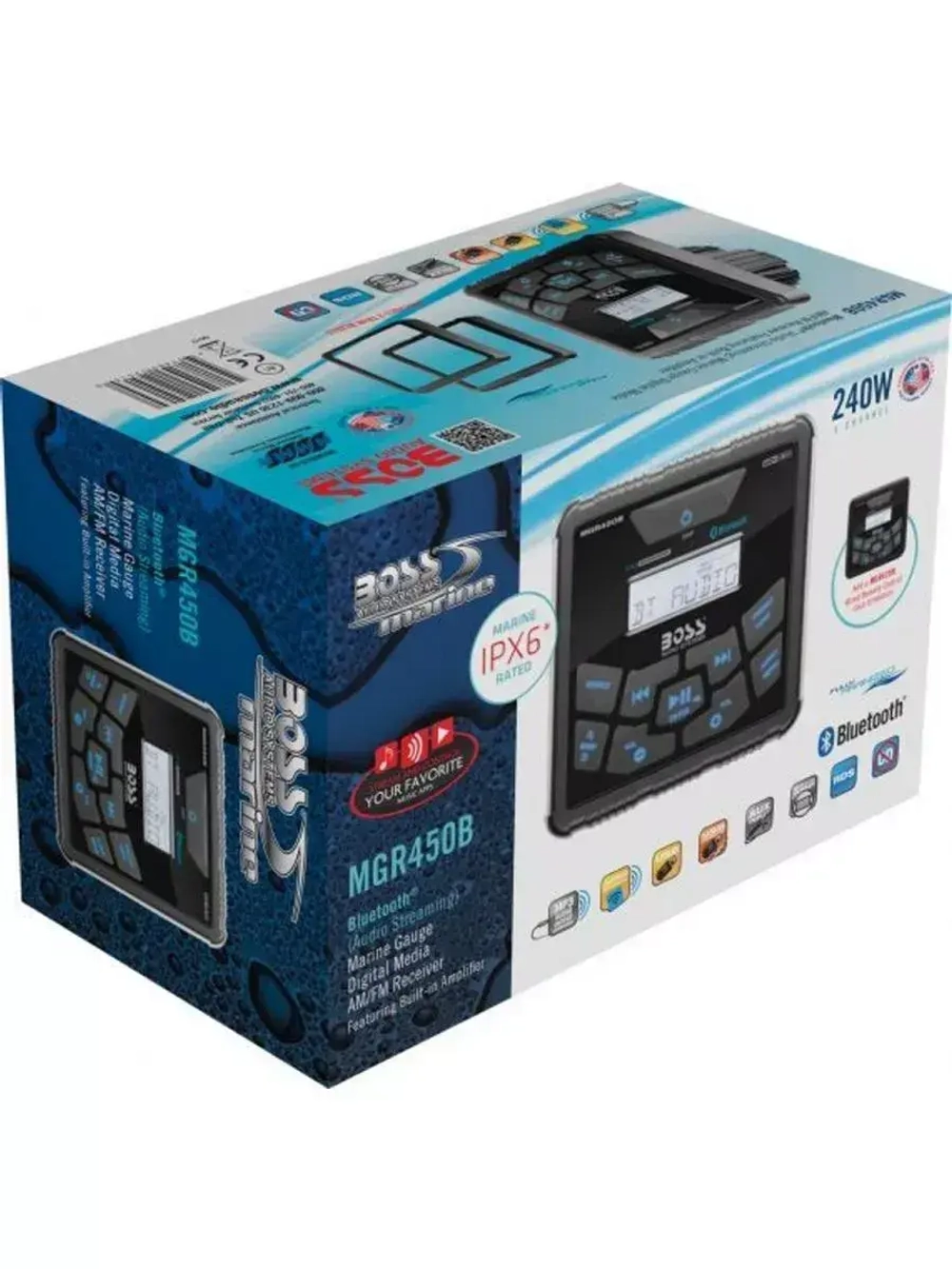 Влагозащищенный Медиаресивер Marine MGR450B, 60 Вт х4