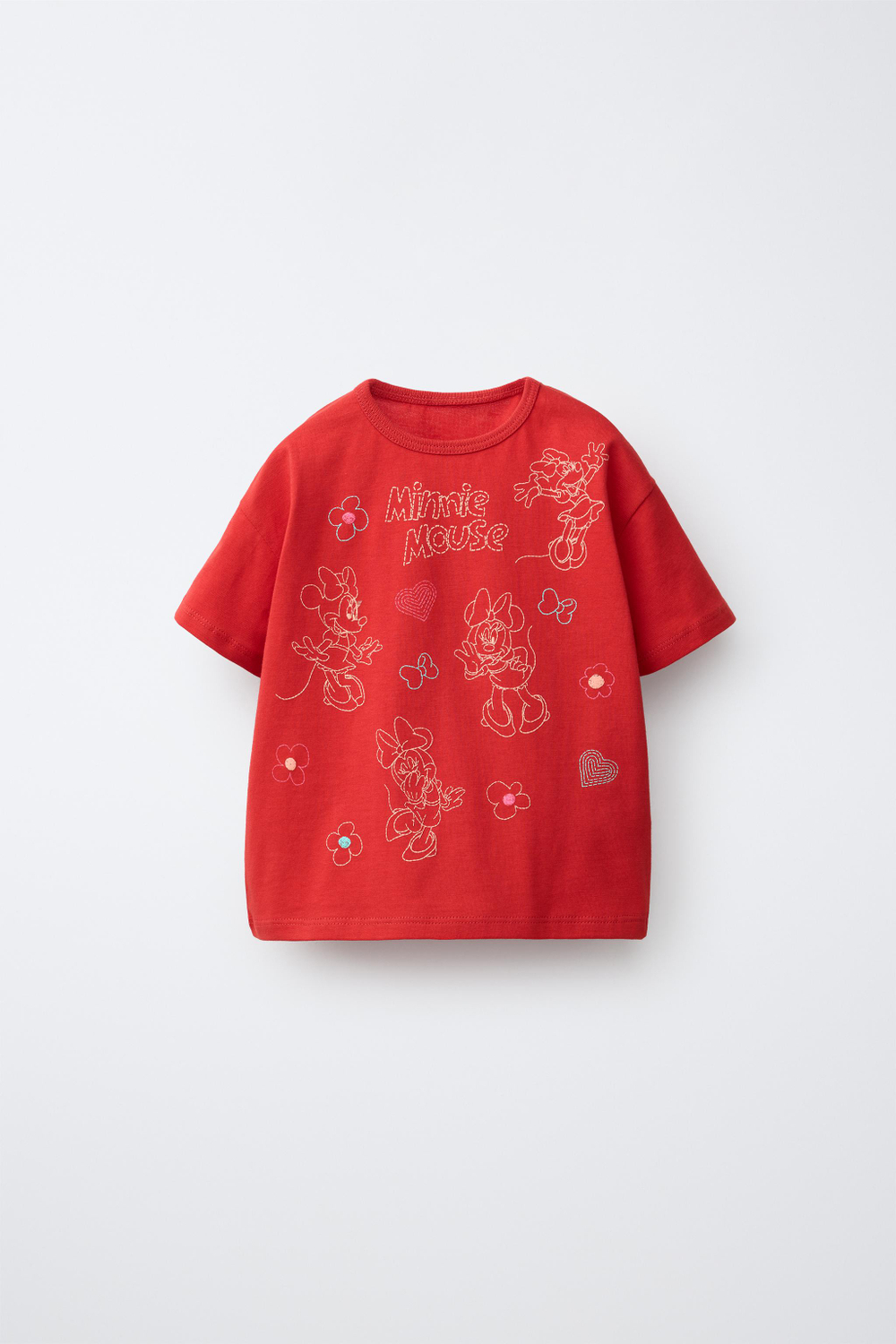 ZARA ФУТБОЛКА MINNIE MOUSE © DISNEY, КРАСНЫЙ
