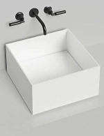 Раковина накладная Salini Armonia SQUARE 02 130522M 45 из искусственного камня S-Stone, белая матовая