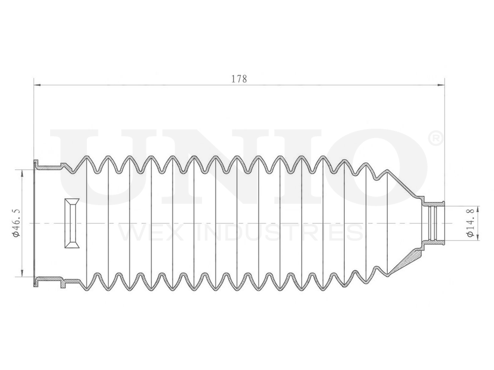 Пыльник рулевой рейки UNIO DUC-20039