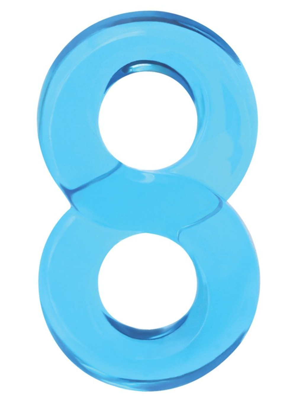 Голубое эрекционное кольцо с подхватом мошонки Lucky 8 (Цвет: голубой)