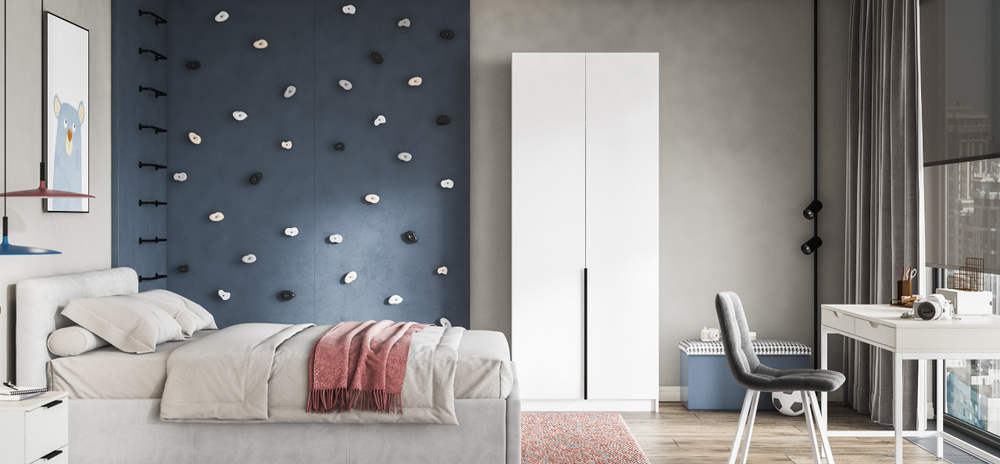 Рим 90 шкаф распашной 2Д+ящики 01 Белый