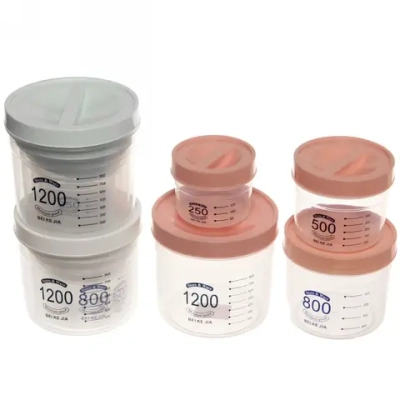 Набор банок для продуктов 4шт (250мл, 500мл,800мл,1200мл)с мерной шкалой