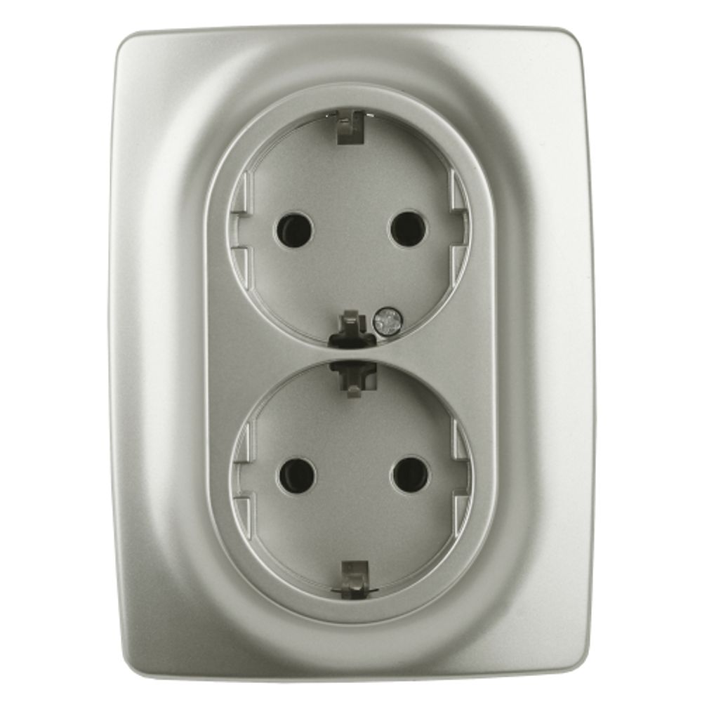 Розетка ЭРА Серия 12 12-2108-15 2X2P+E Schuko со шторками 16A-250В IP20 перламутр | Эра 12