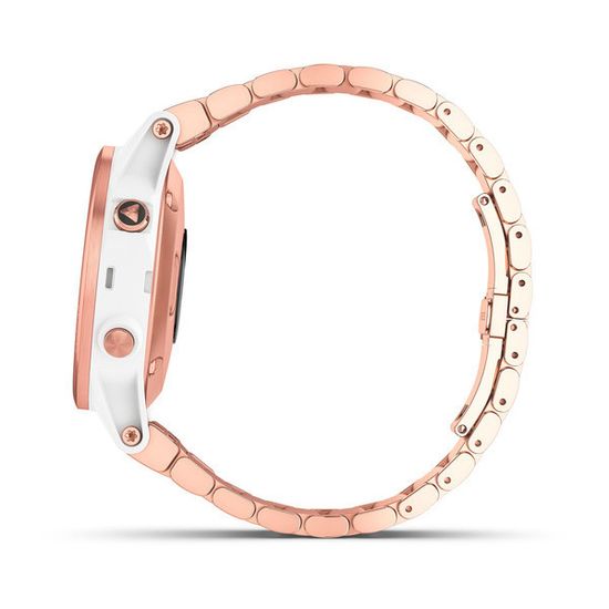 Женские мультиспортивные часы Garmin Fenix 5S Plus Sapphire - розовое золото с золотистым металлическим ремешком 010-01987-11