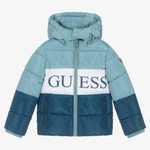 Куртка демисезонная с капюшоном GUESS Голубой/Синий/Белый/Синий логотип: GUESS (Мальчик)