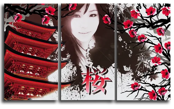 Модульная картина "Японский стиль"