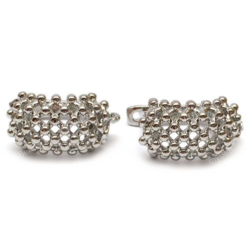 Швензы "Ажур" 17х8 мм, родий