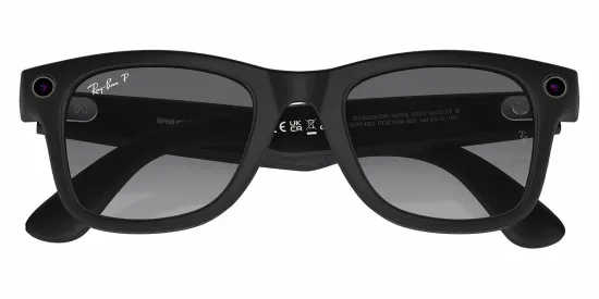 Экшн-очки с камерой Ray Ban WAYFARER Matte Black/Polar Gradient Graphite Size S53(черный мат/графитовый градиент) RW4008