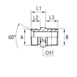 Штуцер FC BSP 1/4 - BSPT 1/8