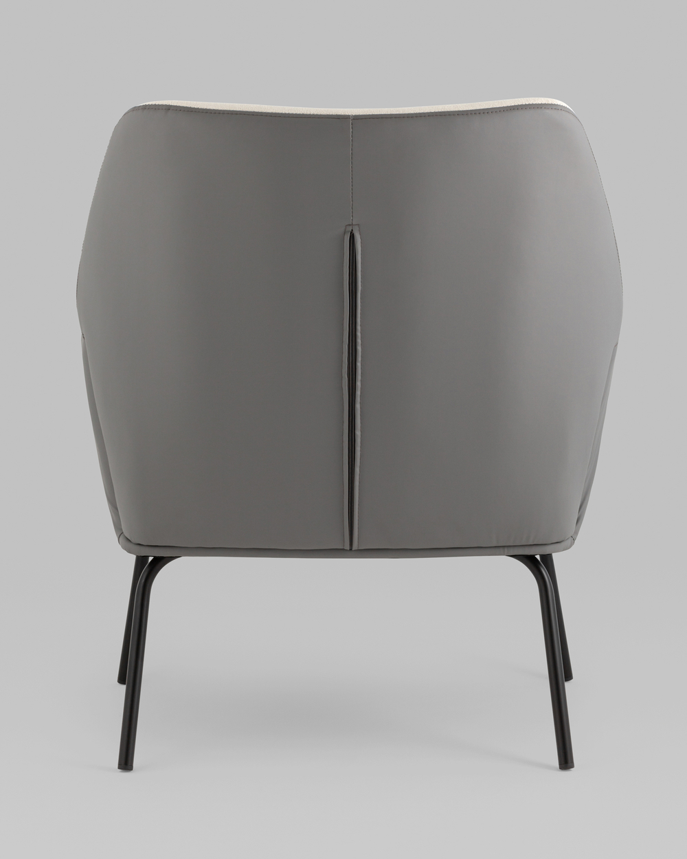 Кресло Харви бежевый с серой экокожей