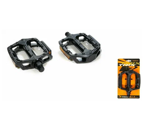 Педали TRIX PLATFORM пластиковые, 110x100мм, резьба 9/16", с шипами, черные (50)