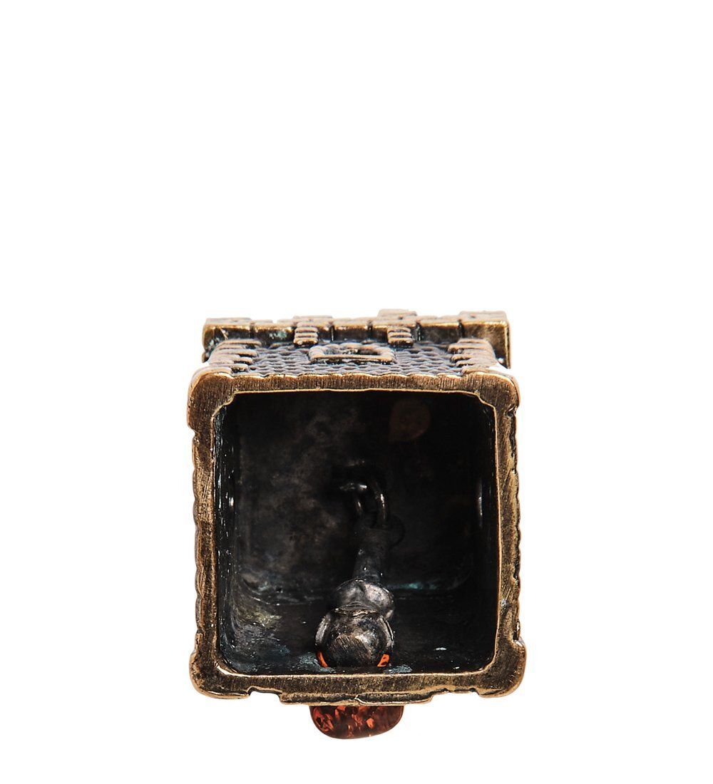 AM-2700 Колокольчик «Крепость Рыцарь с мечом» (латунь, янтарь)