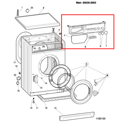 Передняя панель для стиральной машины Indesit/Ariston - 078622
